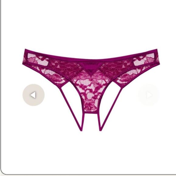 NWT Fleur De Mal Lace Panty MEDIUM Ouvert 'Magnolia In Vixen' Lingerie Sexy - Picture 6 of 6